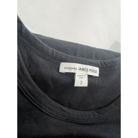 Standard James Perse Ruched T-Shirt Dress in Black - Picture 6 of 6